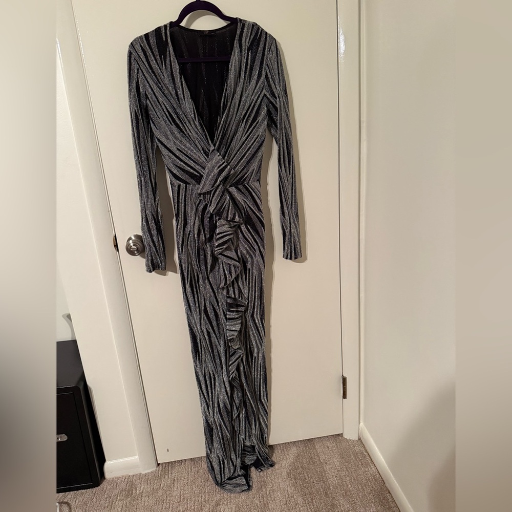 Black and Silver Holiday Maxi Dress by Brand “B”